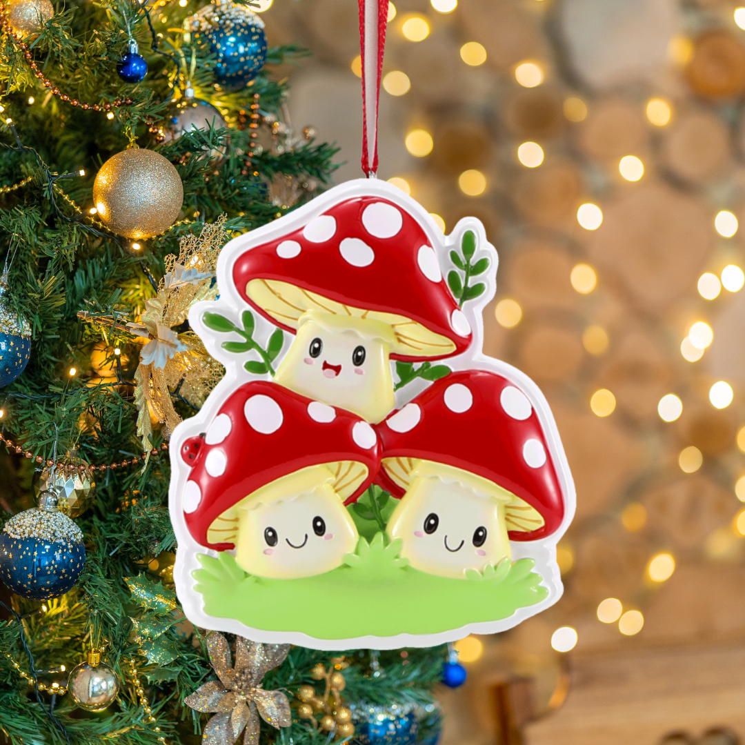 Mushroom Family of 3 Ornament