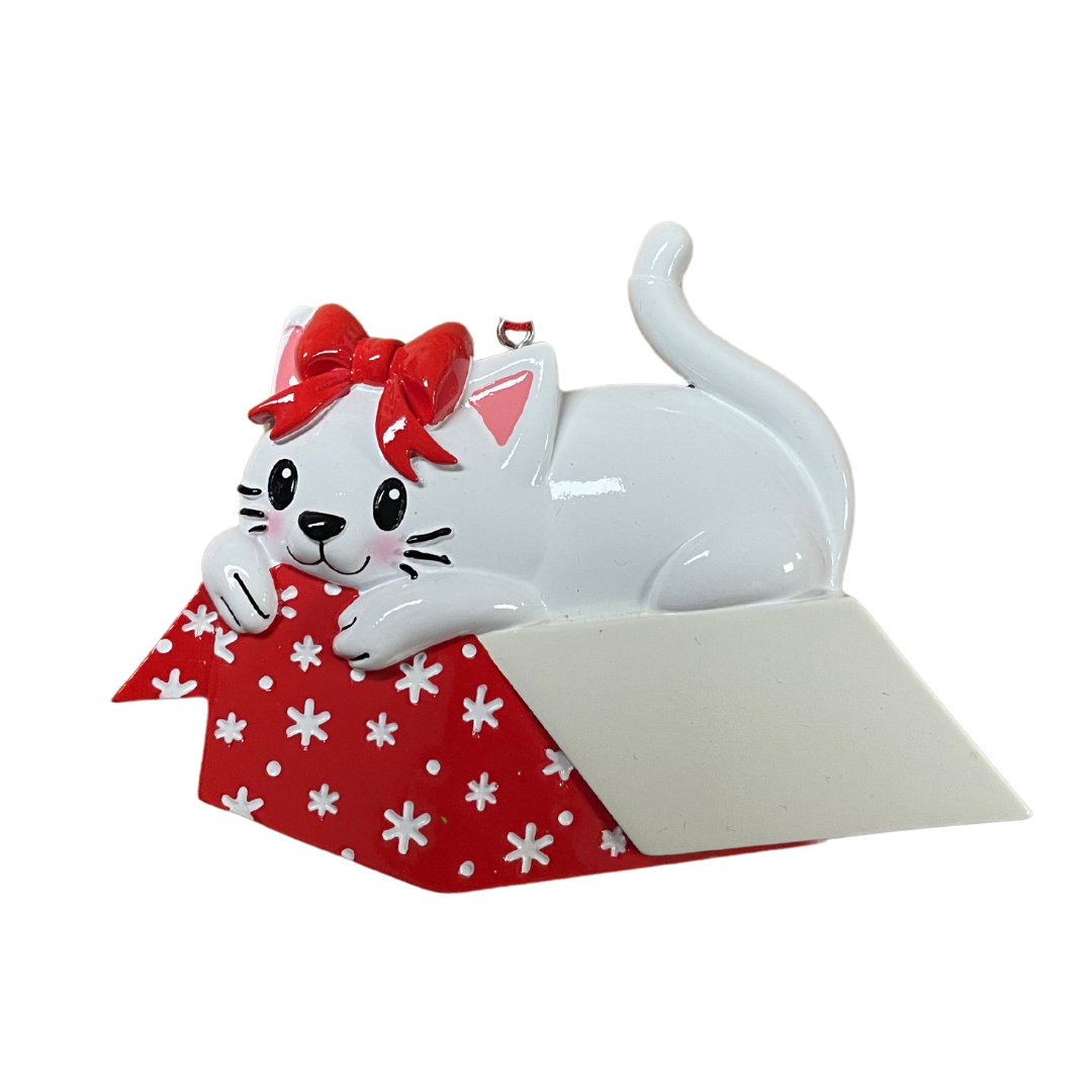 Cat in Giftbox Ornament