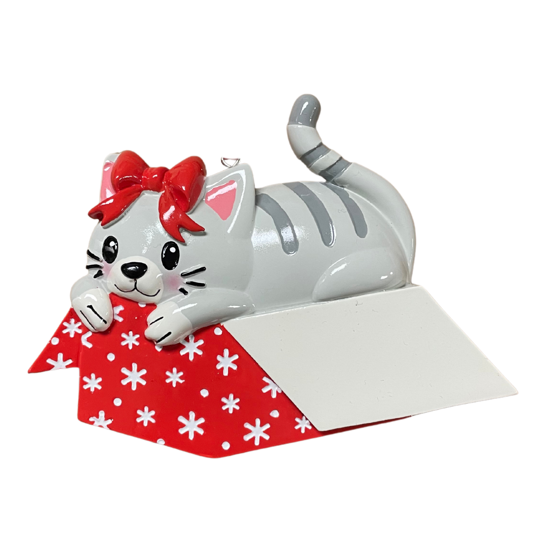 Cat in Giftbox Ornament