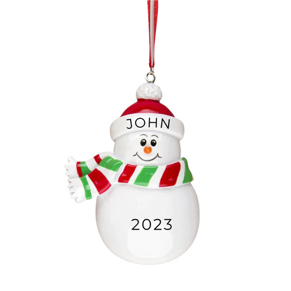 Snowman Personalized Christmas Ornament