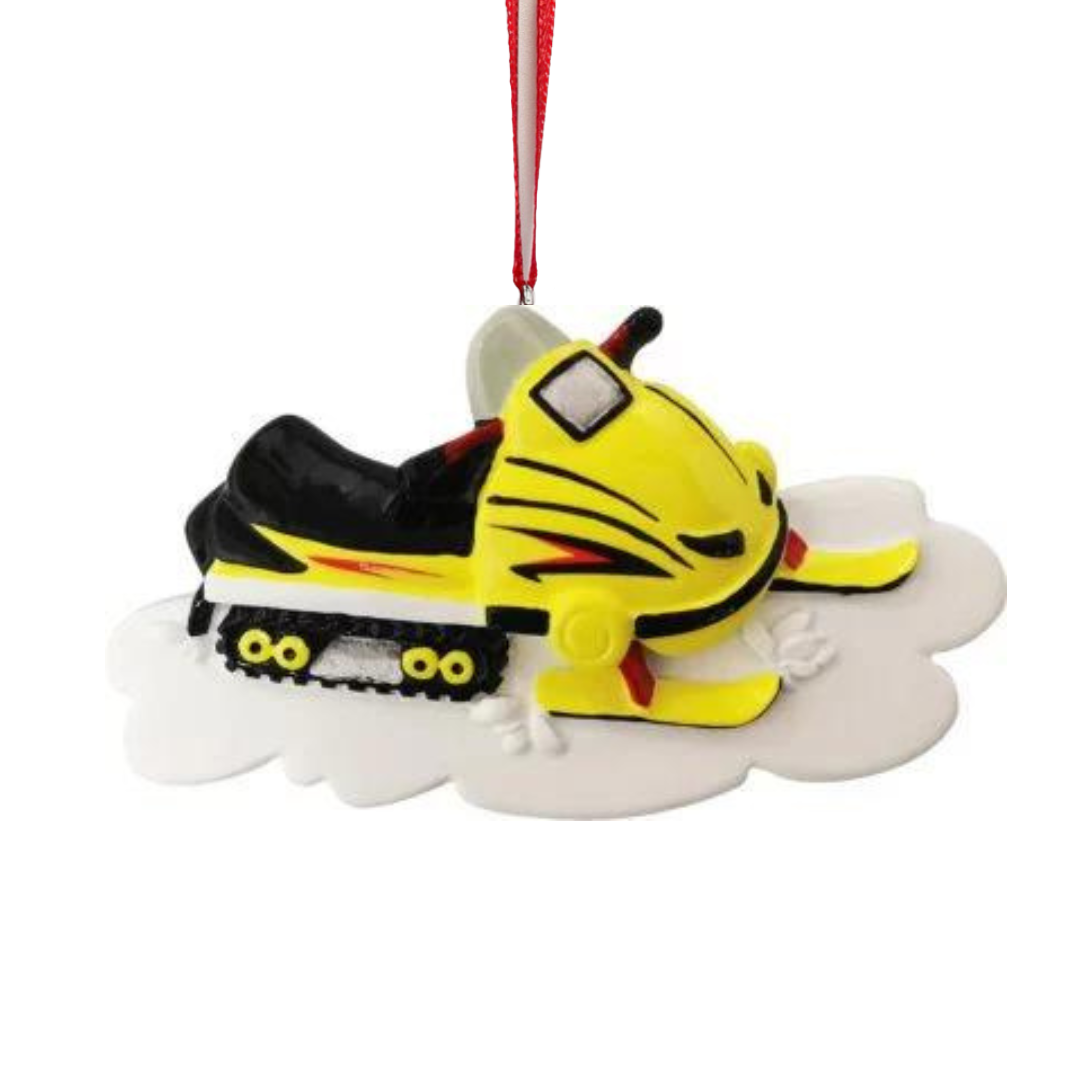 Yellow Snow Mobile Ornament