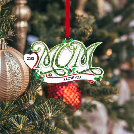 Personalized #1 Mom Ornament, custom holiday gift