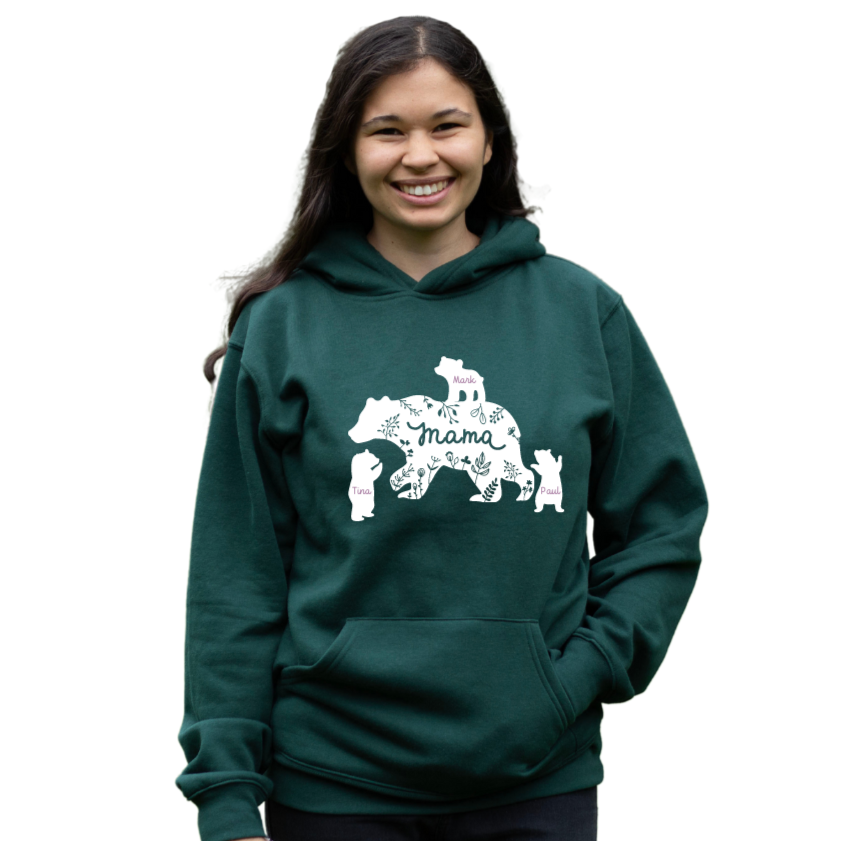 Personalized Mama Bear Personalized Hoodie Custom Holiday Gift Personalized by Santa Canada