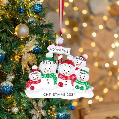 North Pole Family of 5 Ornament