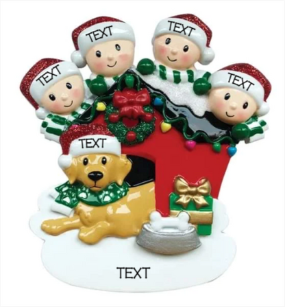 Doghouse Family of 4 Ornament