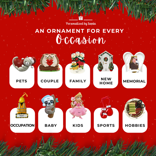 Black Bear Christmas Ornament - Personalized Family Ornament