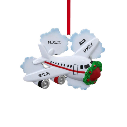 Personalized Airplane Ornament, custom holiday gift