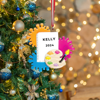 Personalized Artist Ornament, custom holiday gift