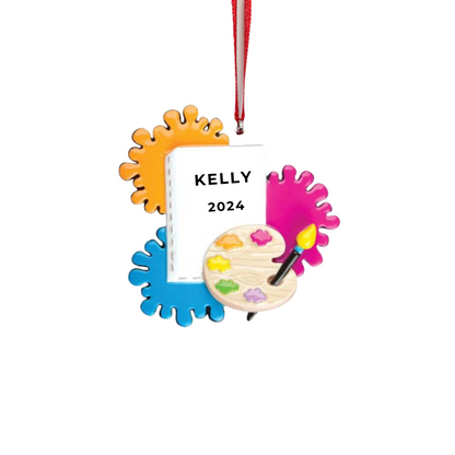 Personalized Artist Ornament, custom holiday gift