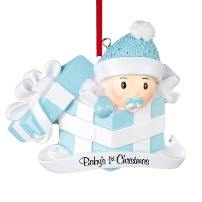 Baby Boy/Girl in Present Ornament