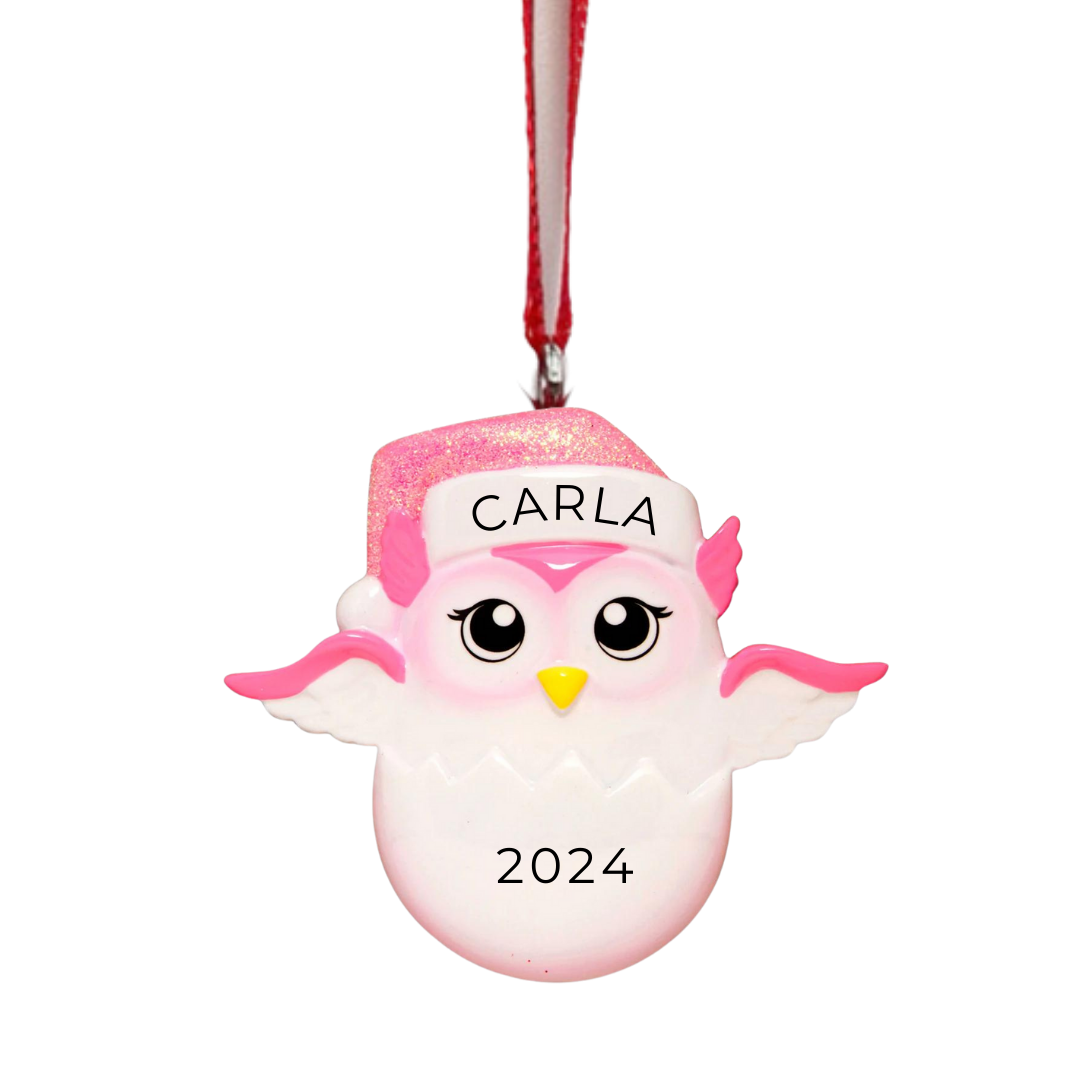 Personalized Baby Chick Ornament, custom holiday gift