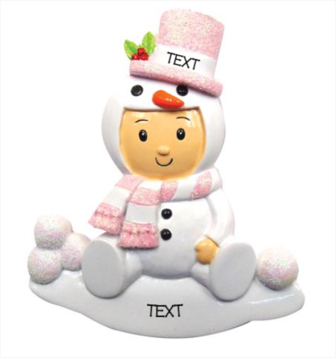 Baby in Snowman Costume - Pink & Blue