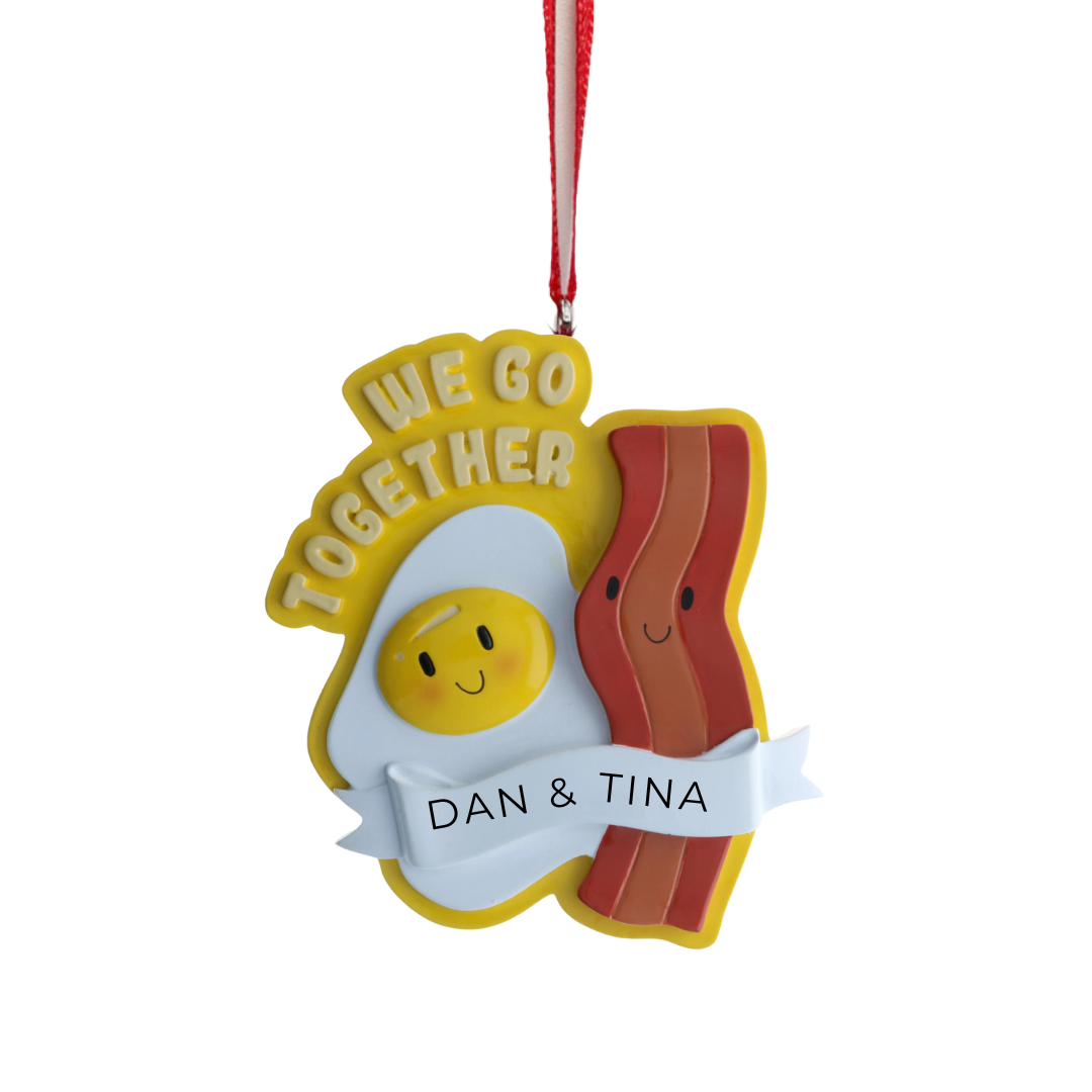 Personalized Bacon & Eggs - Couple Ornament, custom holiday gift