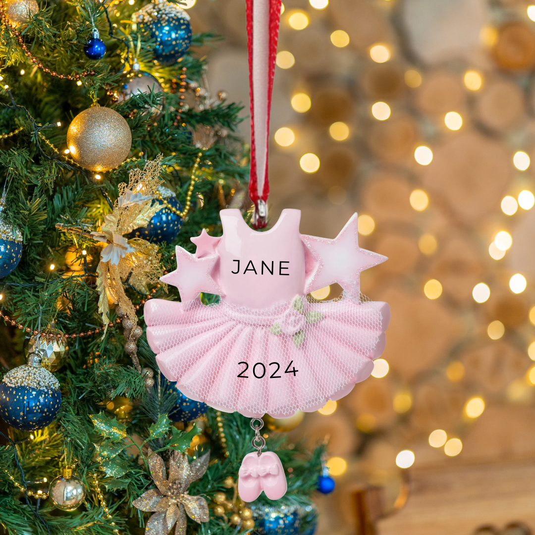 Personalized Ballerina Outfit Ornament, custom holiday gift