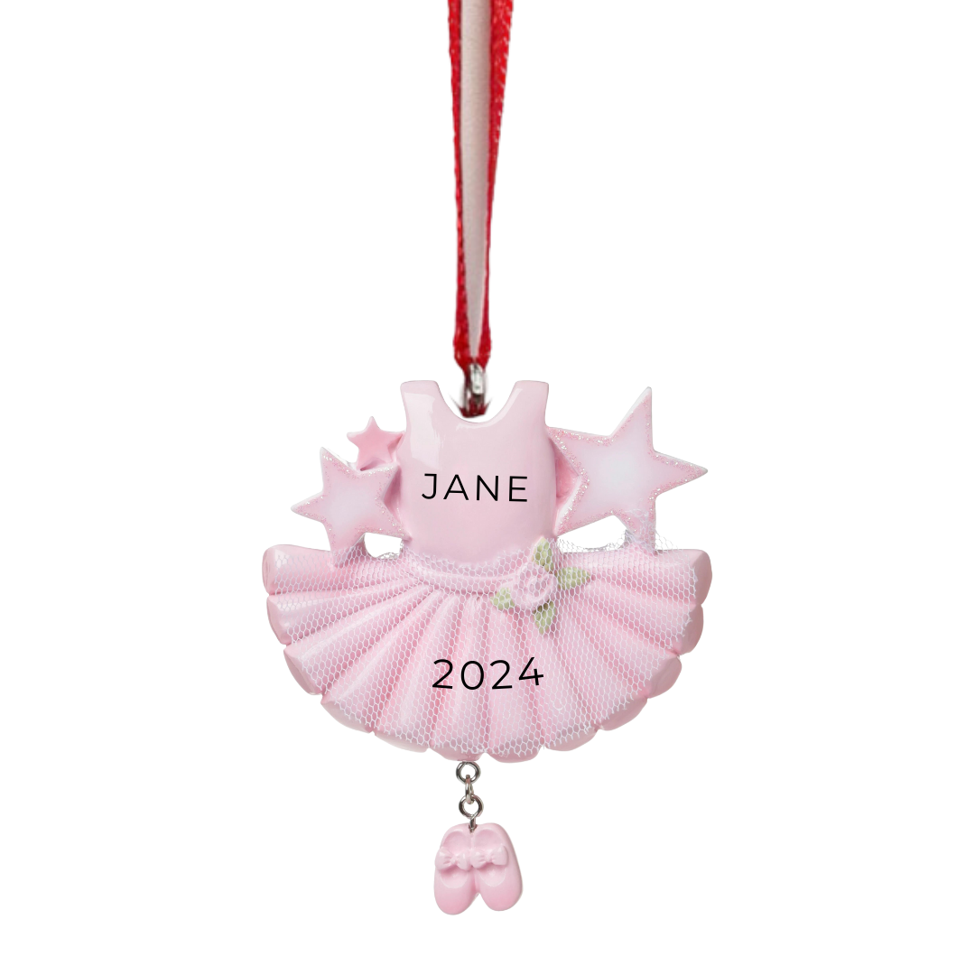 Personalized Ballerina Outfit Ornament, custom holiday gift