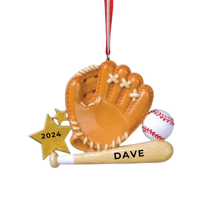 Personalized Baseball Glove Ornament, custom holiday gift