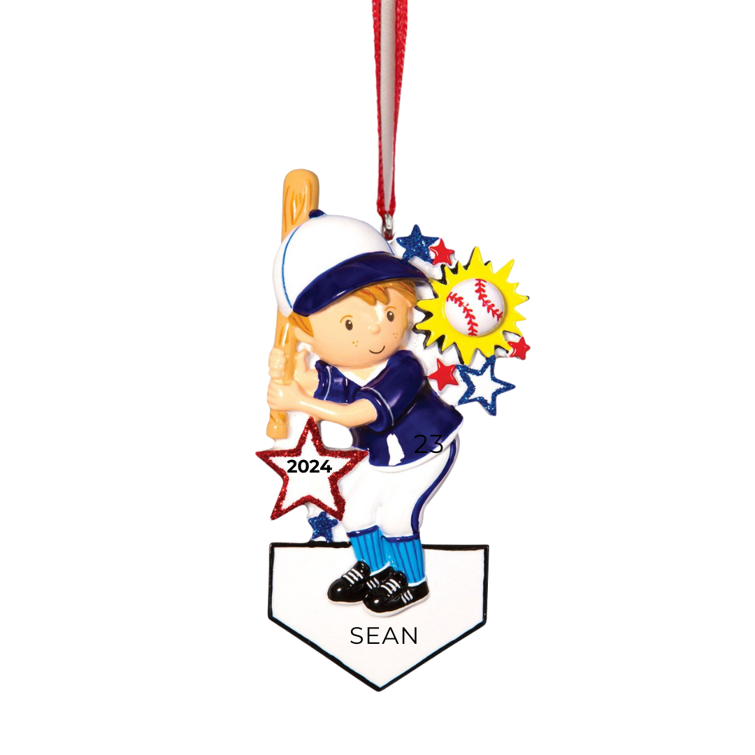 Personalized Baseball player - Boy, custom holiday gift