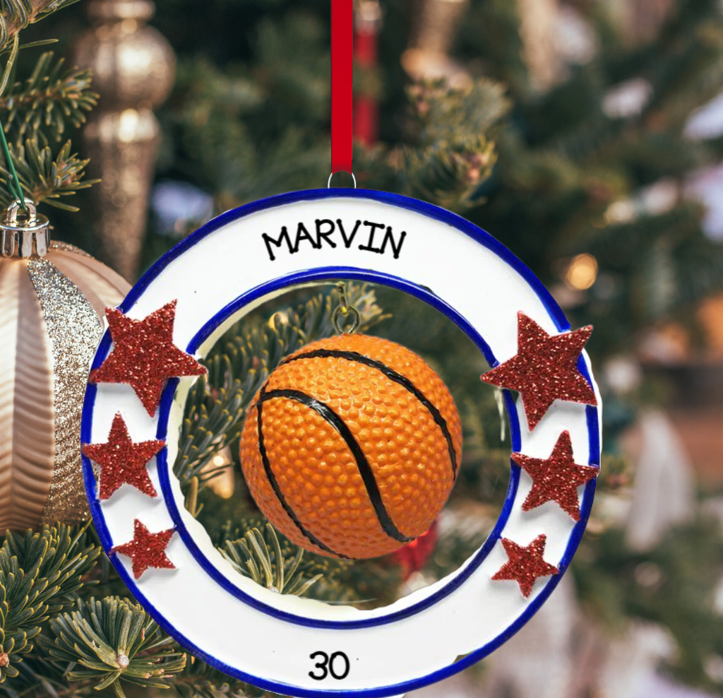 Personalized Basketball - 3D Ornament, custom holiday gift