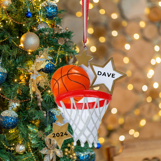 Personalized Basketball Ornament, custom holiday gift