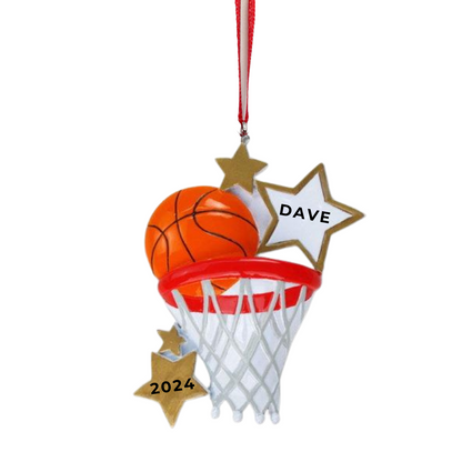 Personalized Basketball Ornament, custom holiday gift