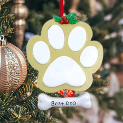 Best Dog Paw - Black Ornament