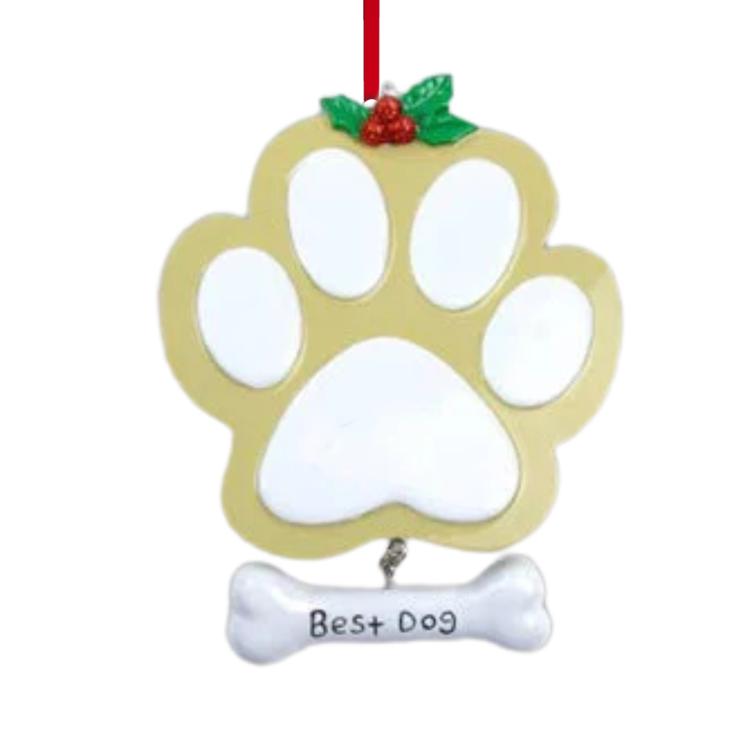 Best Dog Paw - Black Ornament