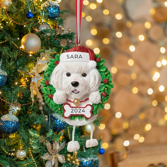 Personalized Bichon Frise (Pure Breed) Ornament - Custom Holiday Gift