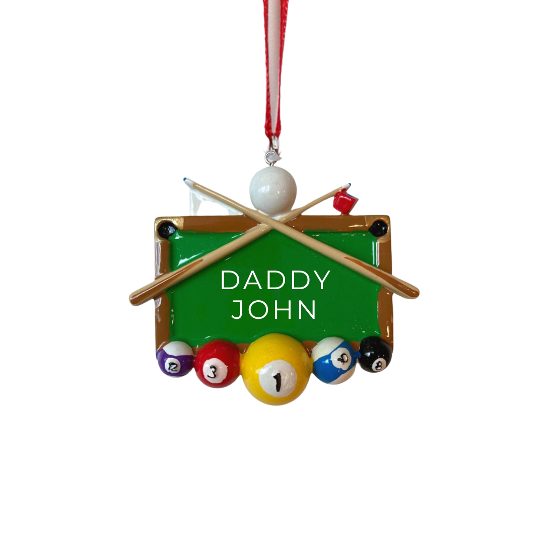 Personalized Billiards Balls Ornament, custom holiday gift