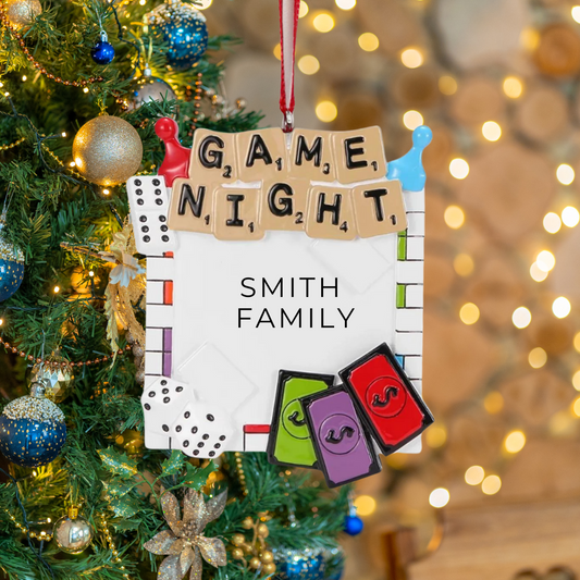 Personalized Board Game Night Ornament - Custom Holiday Gift