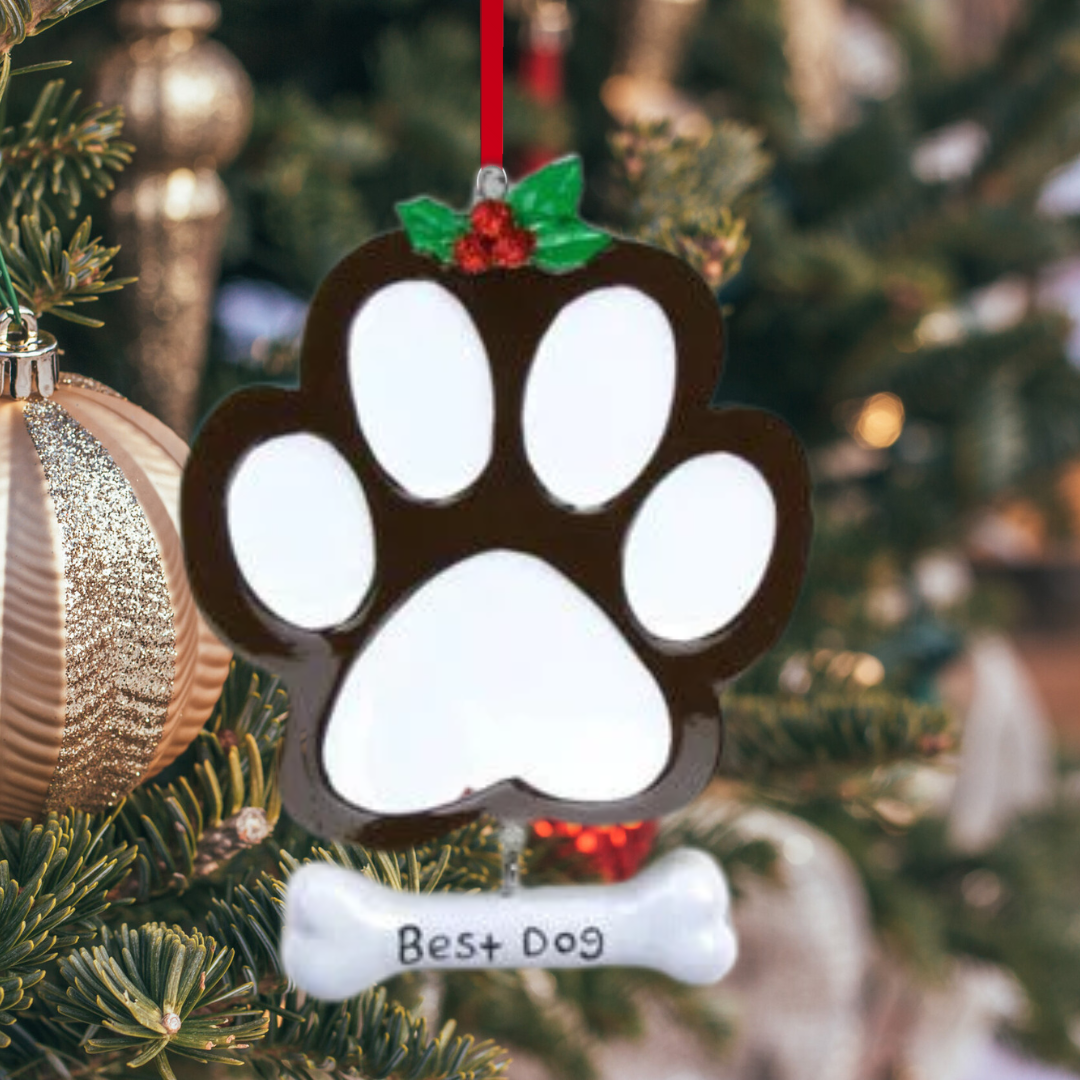 Best Dog Paw - Black Ornament