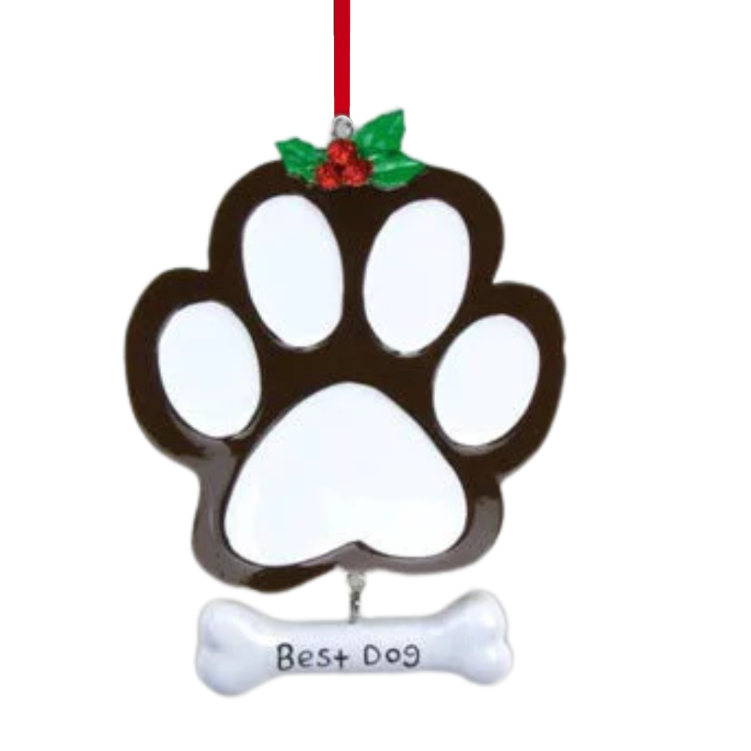 Best Dog Paw - Black Ornament