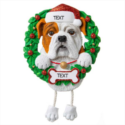 Personalized Bulldog Dog Ornament - Custom Holiday Gift