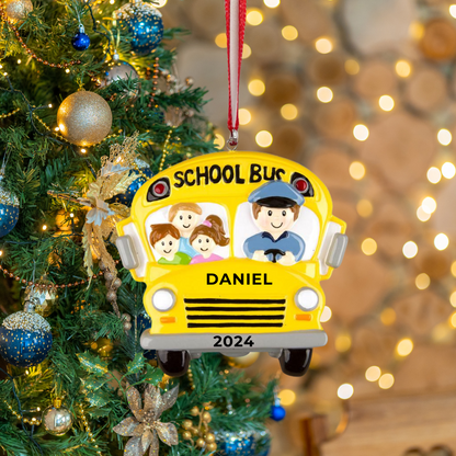 Personalized Bus Driver Ornament - Custom Holiday Gift