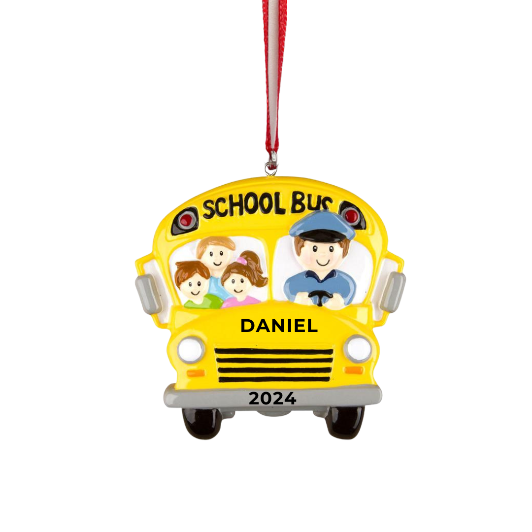 Personalized Bus Driver Ornament - Custom Holiday Gift