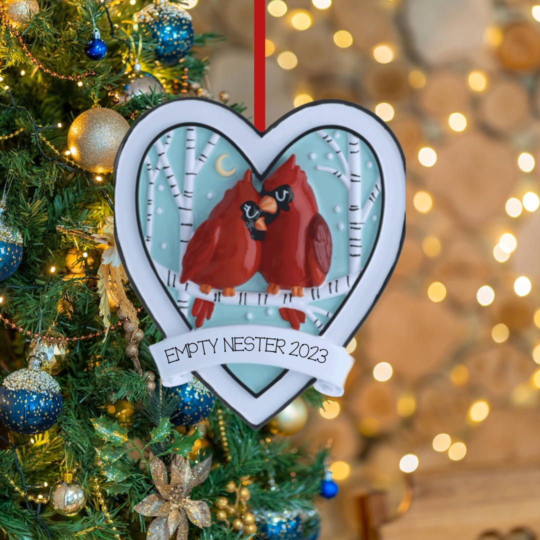 Personalized Cardinal Couple Ornament - Custom Holiday Gift