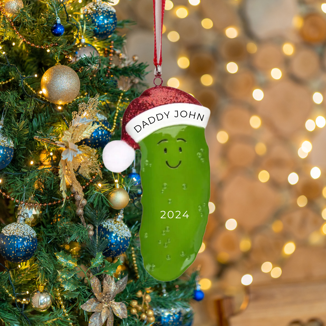 Personalized Christmas Pickle Ornament - Custom Holiday Gift