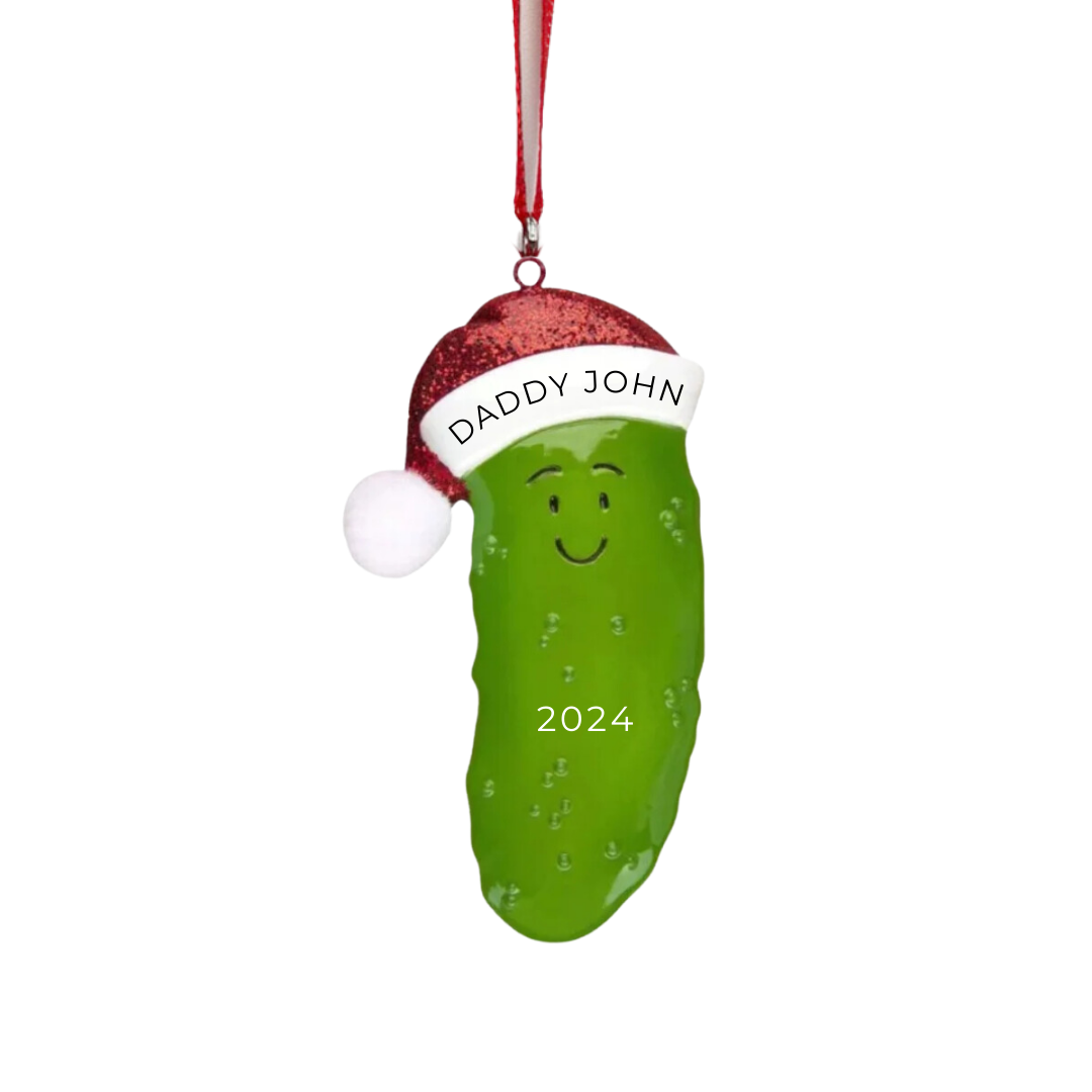 Personalized Christmas Pickle Ornament - Custom Holiday Gift