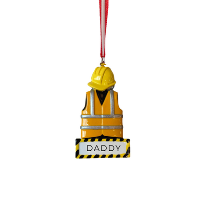 Personalized Construction Vest Ornament - Custom Holiday Gift