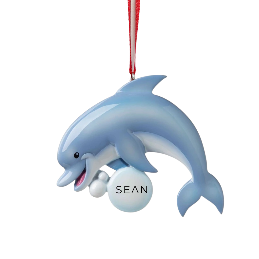 Personalized Dolphin Ornament - Custom Holiday Gift