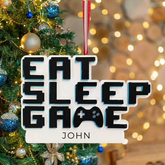 Personalized Eat, Sleep, Game Ornament - Custom Holiday Gift