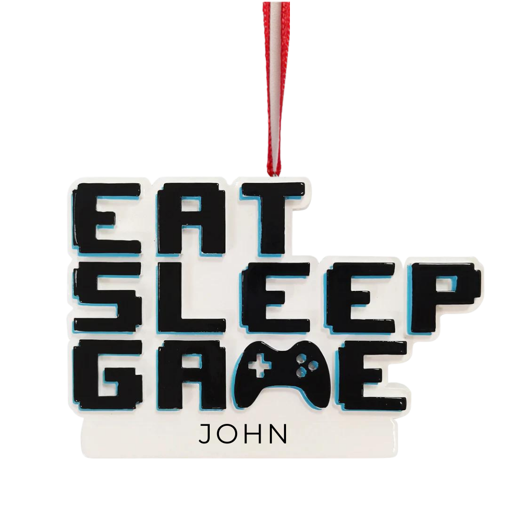 Personalized Eat, Sleep, Game Ornament - Custom Holiday Gift