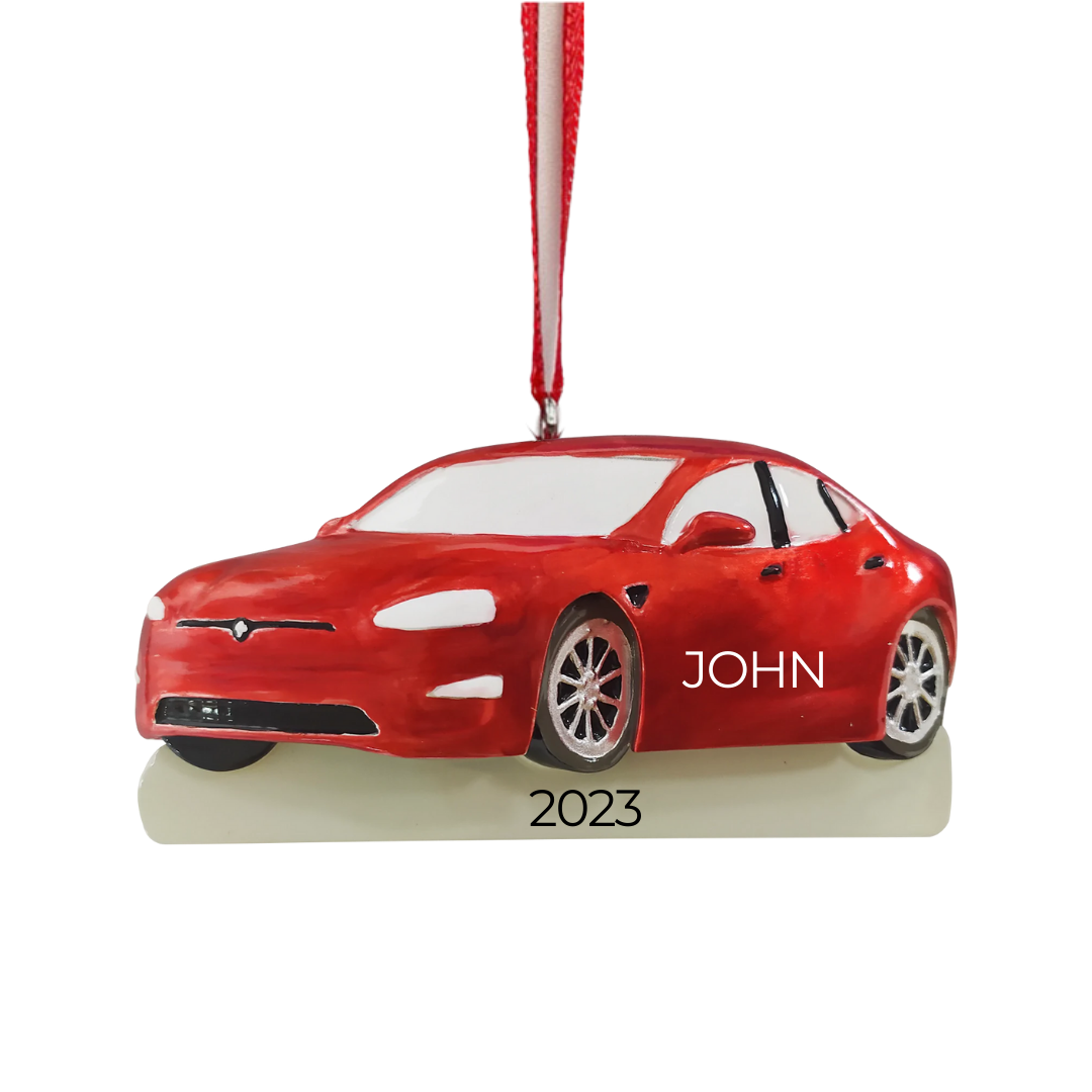 Personalized Electric Car Ornament - Custom Holiday Gift