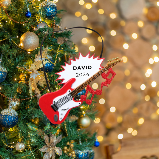 Personalized Electric Guitar Ornament- Custom Holiday Gift