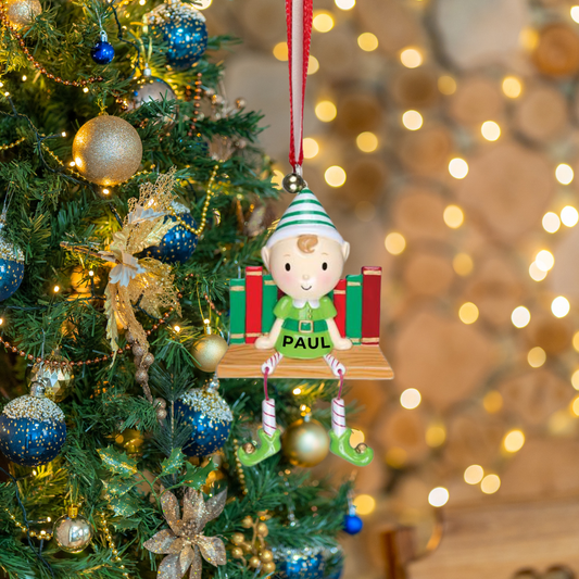 Personalized Elf On The Shelf Ornament - Custom Holiday Gift