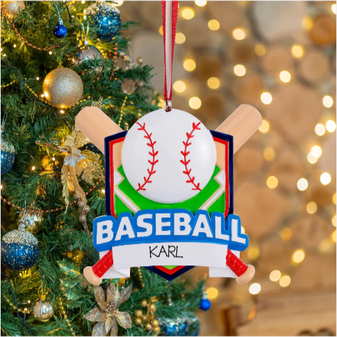 Personalized Elite Baseball Ornament - Custom Holiday Gift