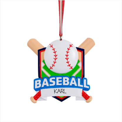 Personalized Elite Baseball Ornament - Custom Holiday Gift