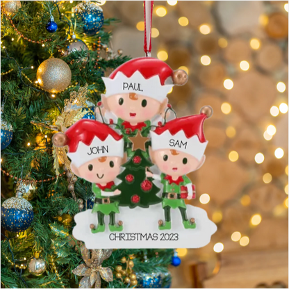 Elves Family of 3 Ornament