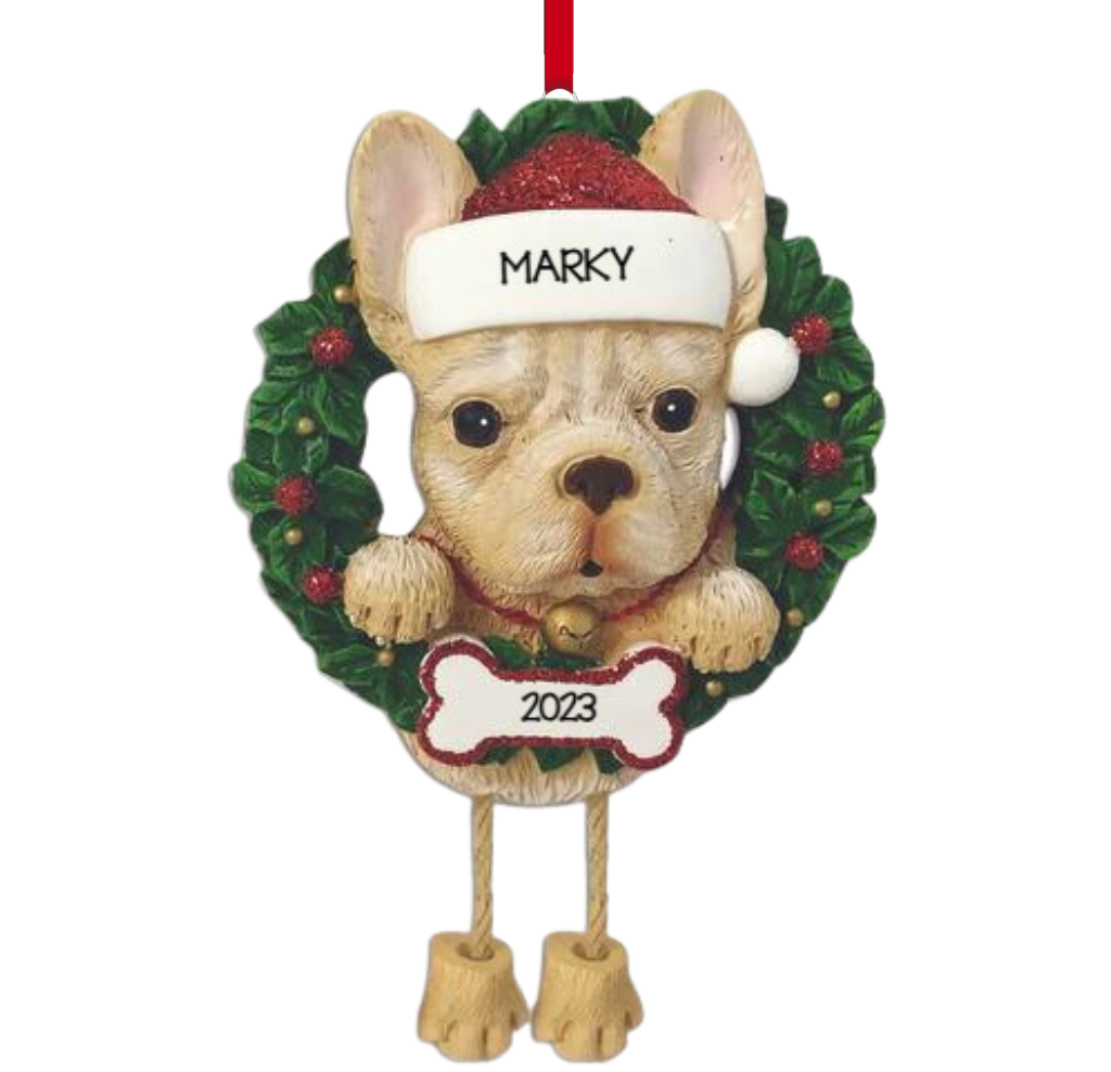 Personalized FRENCH Bulldog Dog Ornament - Custom Holiday Gift