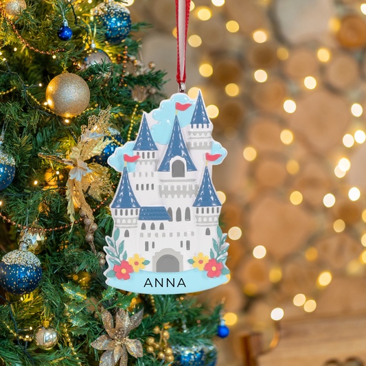 Personalized Fairytale Ice Castle Ornament - Custom Holiday Gift