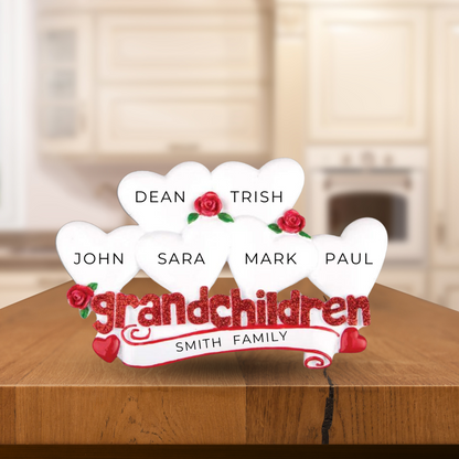 Personalized Grandchildren 6- Table Topper Stand Decoration - Custom Holiday Gift